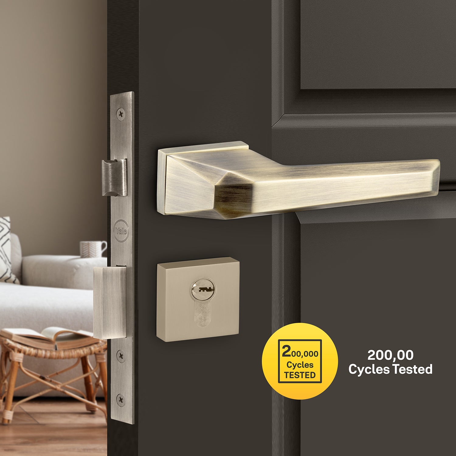 YMEL Lever handle and Mortise lock set