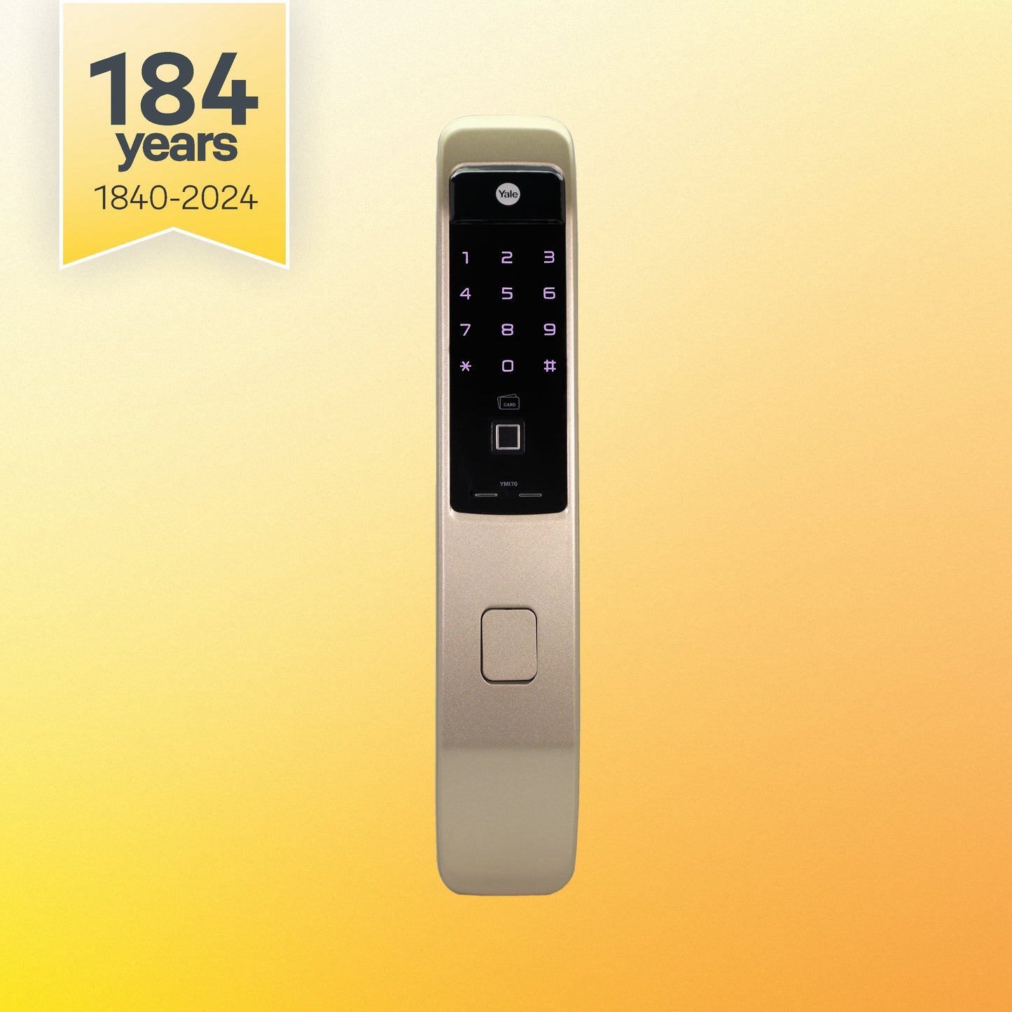 YMI 70 CG - A Series Push Pull Smart Lock, Red Gold (Bluetooth Module and Wifi Bridge Included)