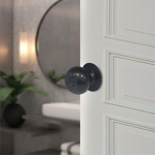 CA5122 US 19 Knobset 60/70mm Backset, Bathroom, Black