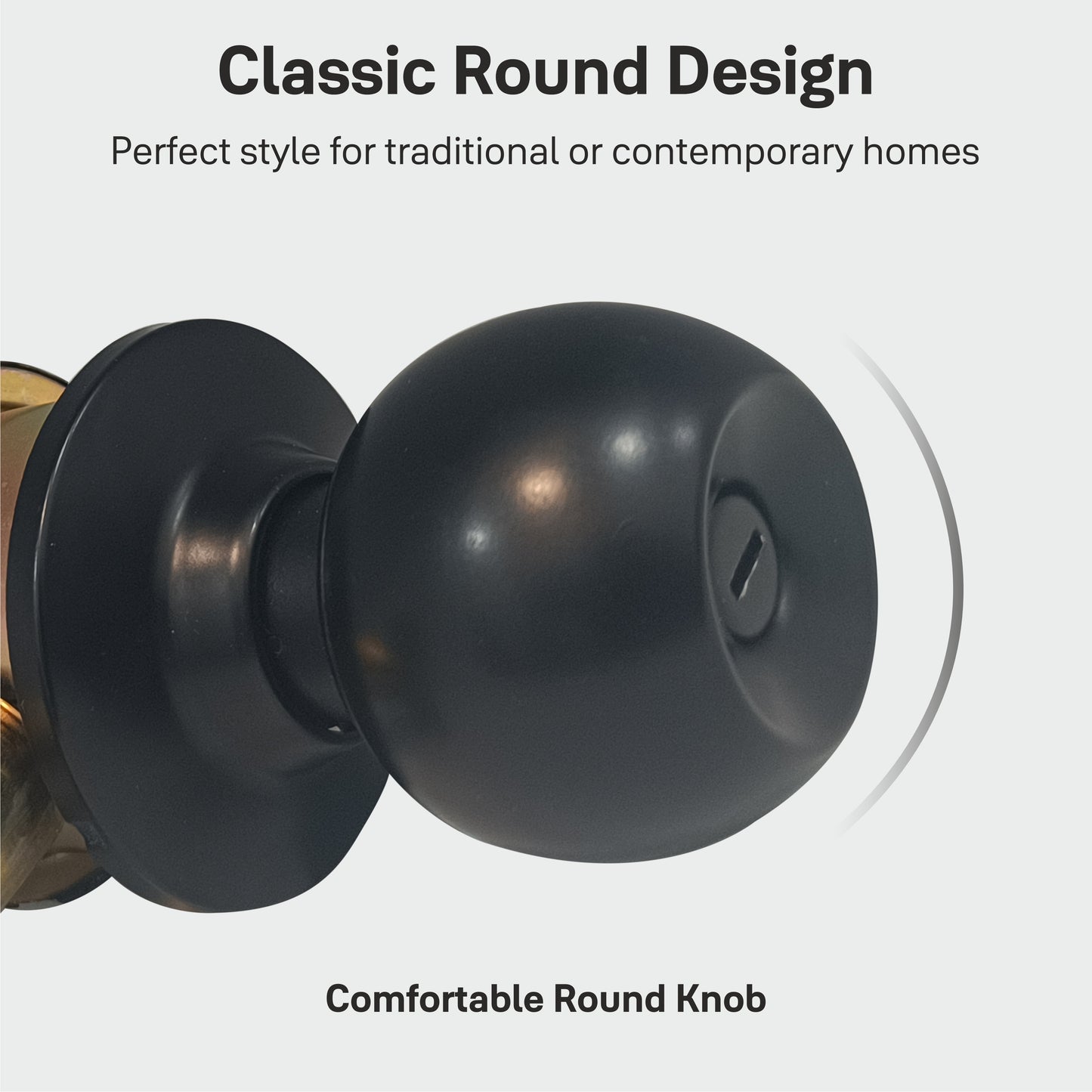 CA5122 US 19 Knobset 60/70mm Backset, Bathroom, Black