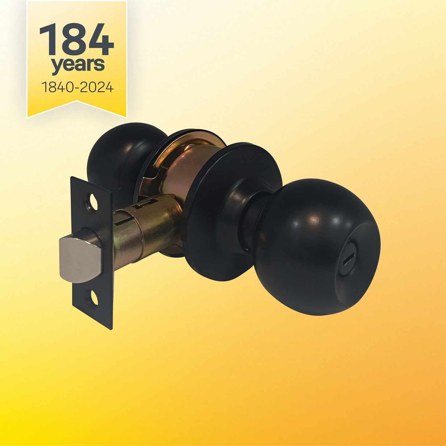 CA5122 US 19 Knobset 60/70mm Backset, Bathroom, Black