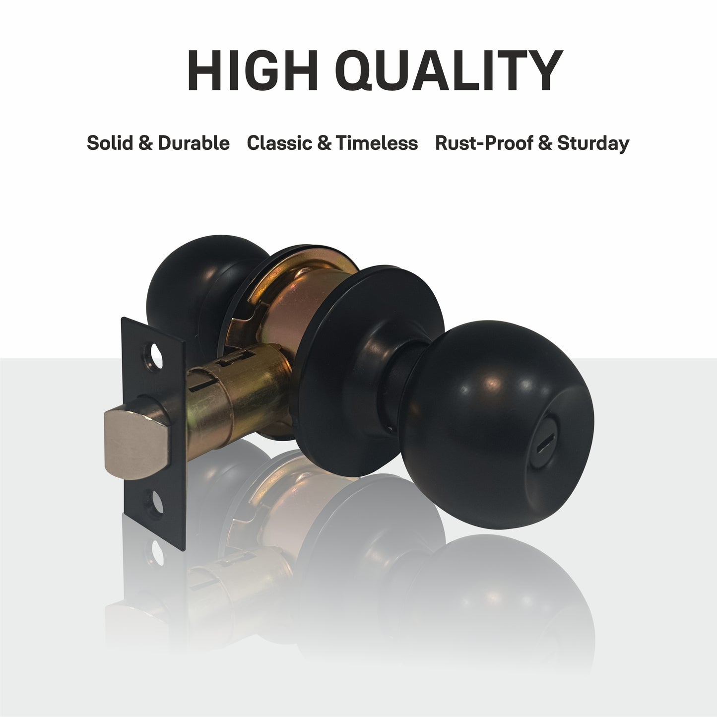 CA5122 US 19 Knobset 60/70mm Backset, Bathroom, Black