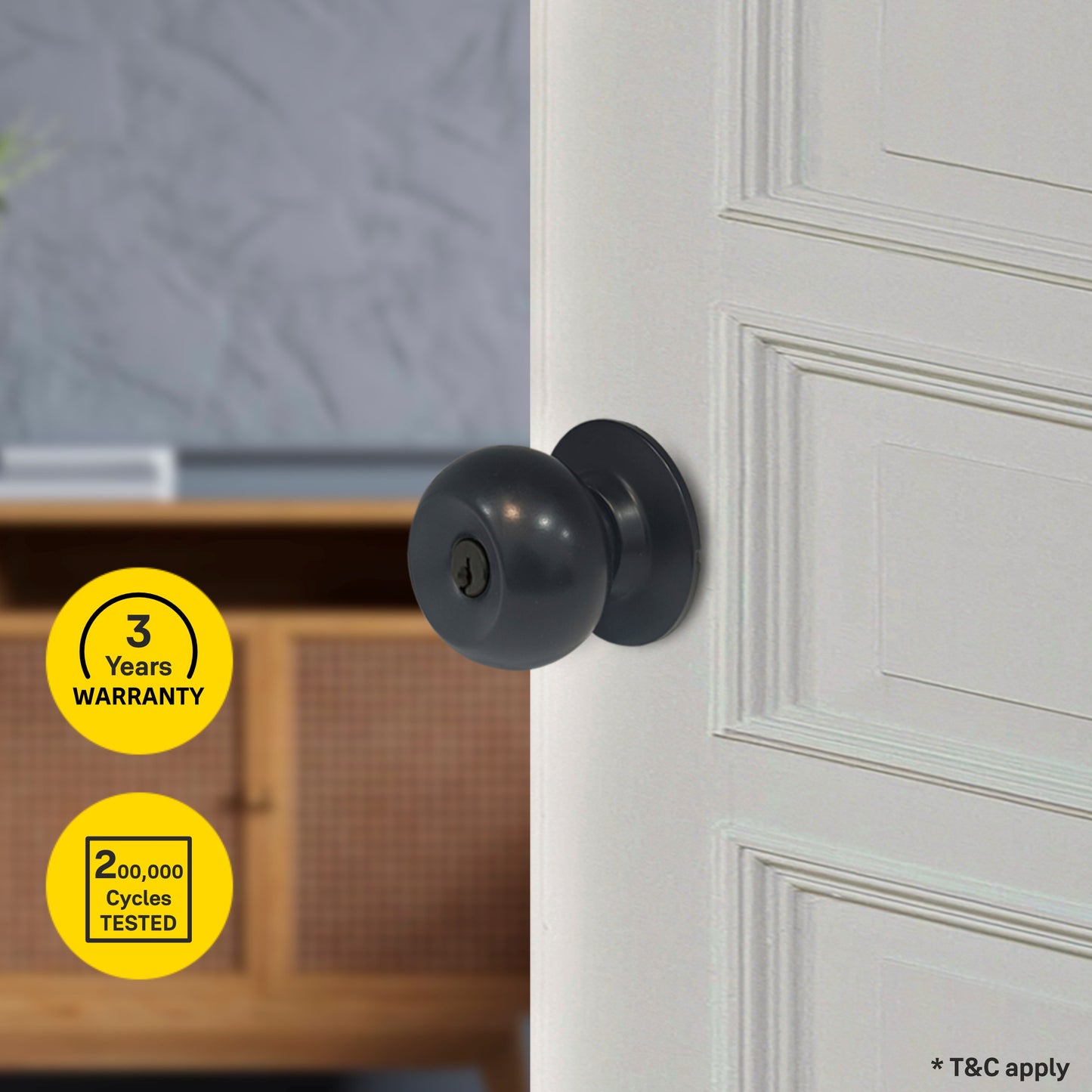 CA5127 US 19 Knobset- 60/70mm B/S, Bathroom (Black)