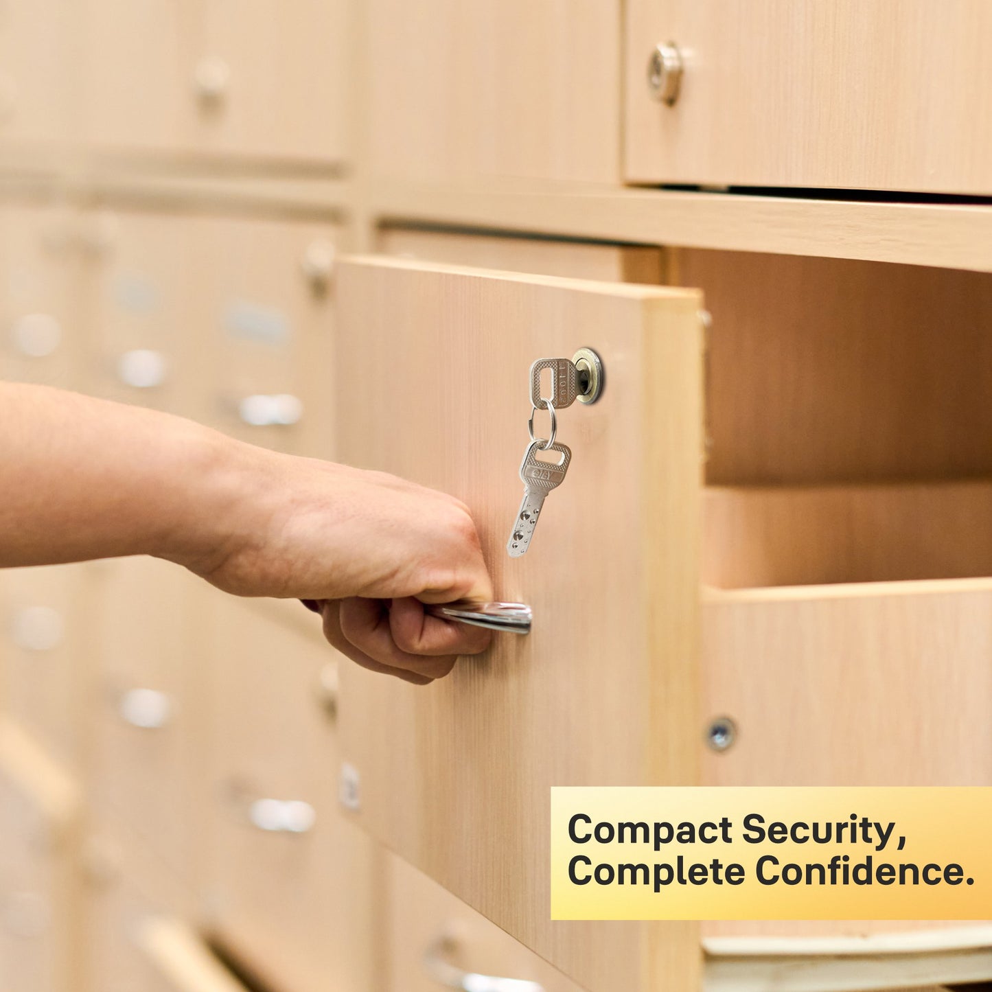 Yale Drawer Lock DRW Series 25mm | Stainless-steel Lock with Dimple Key | Reversible Keys | Deadbolt | Installed in Cupboards, Wardrobes & Wooden Furniture | Antique Brass Color