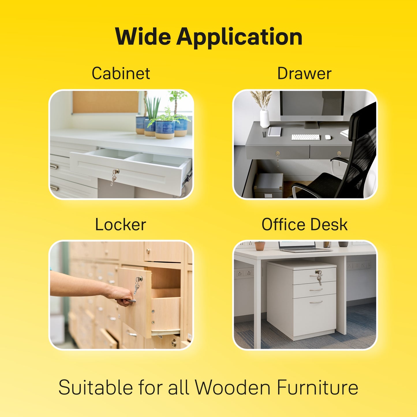 Yale Drawer Lock DRW Series 25mm | Stainless-steel Lock with Dimple Key | Reversible Keys | Deadbolt | Installed in Cupboards, Wardrobes & Wooden Furniture | Antique Brass Color