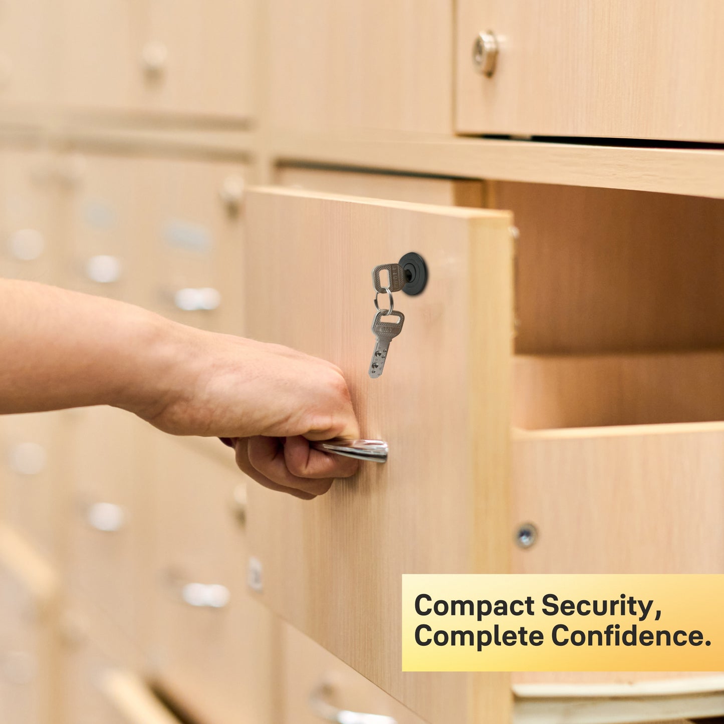 Yale Drawer Lock DRW Series 25mm | Stainless-steel Lock with Dimple Key | Reversible Keys | Deadbolt | Installed in Cupboards, Wardrobes & Wooden Furniture |  Black Matt Color