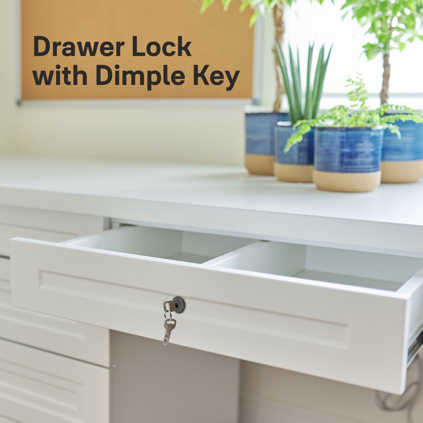 Yale Drawer Lock DRW Series 25mm | Stainless-steel Lock with Dimple Key | Reversible Keys | Deadbolt | Installed in Cupboards, Wardrobes & Wooden Furniture |  Black Matt Color