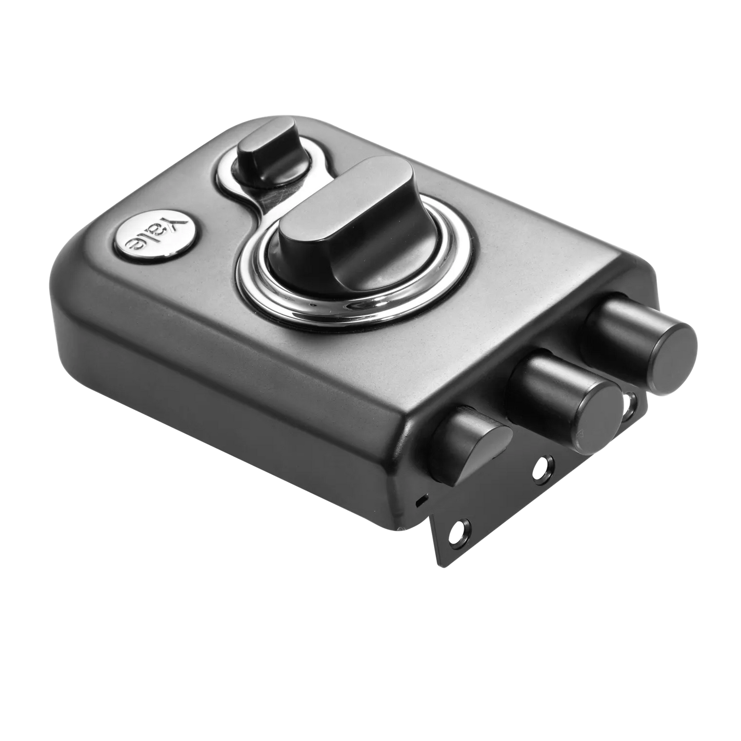 KRT-LB-TT-BM/BN Yale Katros Rimlock – Tribolt, 2 Deadbolts & 1 Latch Bolt, Thumbturn, 4 Dimple Keys (Black Matt and Black Nickel)