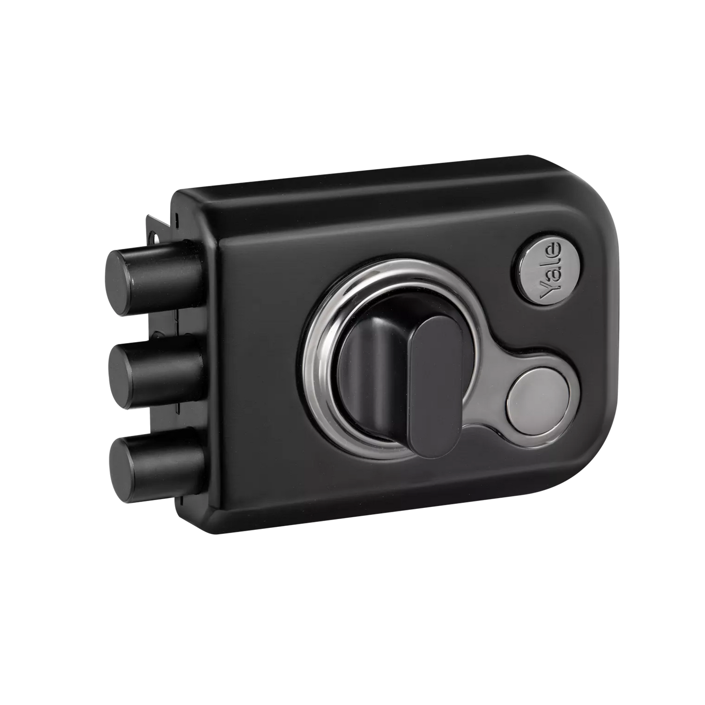 KRT-3B-TT-BM/BN: Yale Katros Rimlock – Tribolt, 3 Deadbolts, Thumbturn, 4 Dimple Keys (Black Matt and Black Nickel)