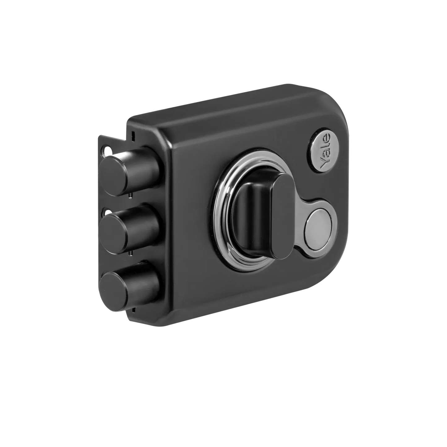 KRT-3B-TT-BM/BN: Yale Katros Rimlock – Tribolt, 3 Deadbolts, Thumbturn, 4 Dimple Keys (Black Matt and Black Nickel)