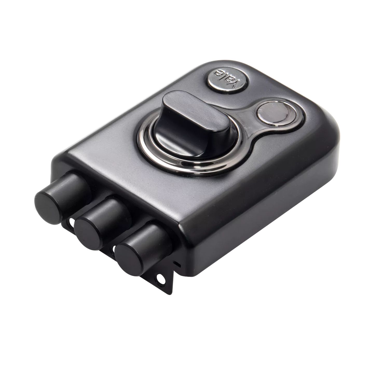 KRT-3B-TT-BM/BN: Yale Katros Rimlock – Tribolt, 3 Deadbolts, Thumbturn, 4 Dimple Keys (Black Matt and Black Nickel)