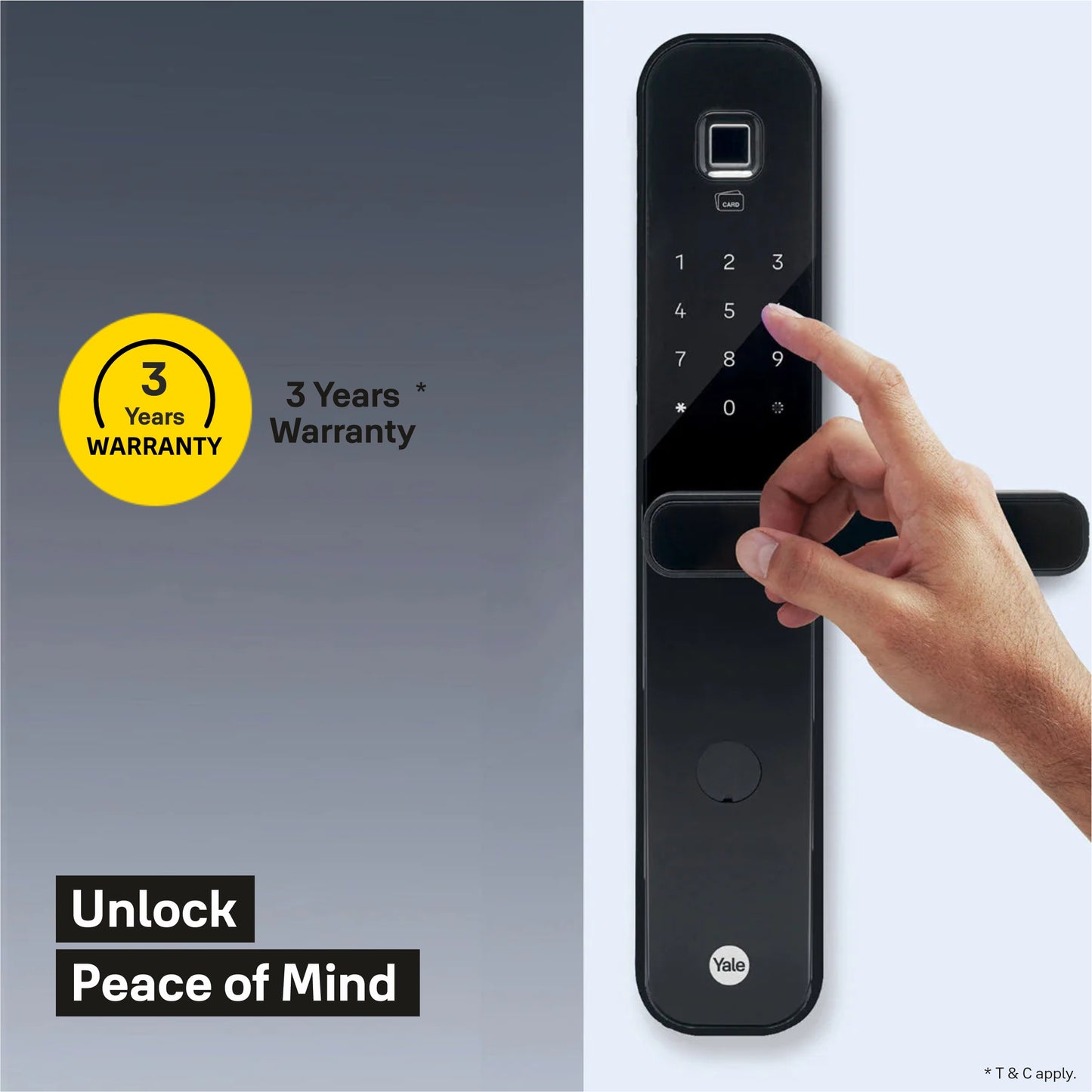 Yale YDM7220A Smart Lock with Fingerprint, PIN, RFID and Manual Key (Bluetooth Module and Wifi Bridge Included)