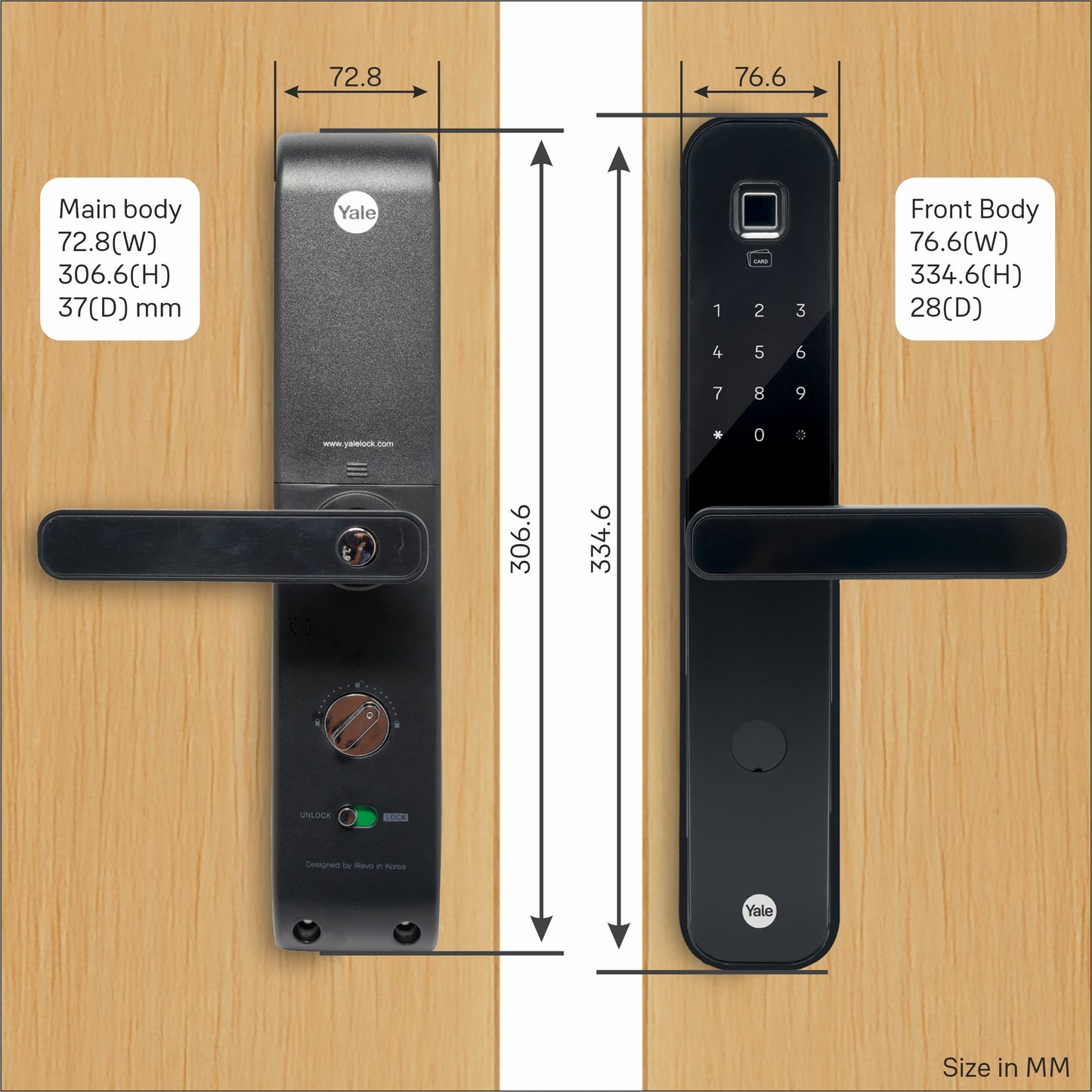 Yale YDM7220A Smart Lock with Fingerprint, PIN, RFID and Manual Key (Bluetooth Module and Wifi Bridge Included)