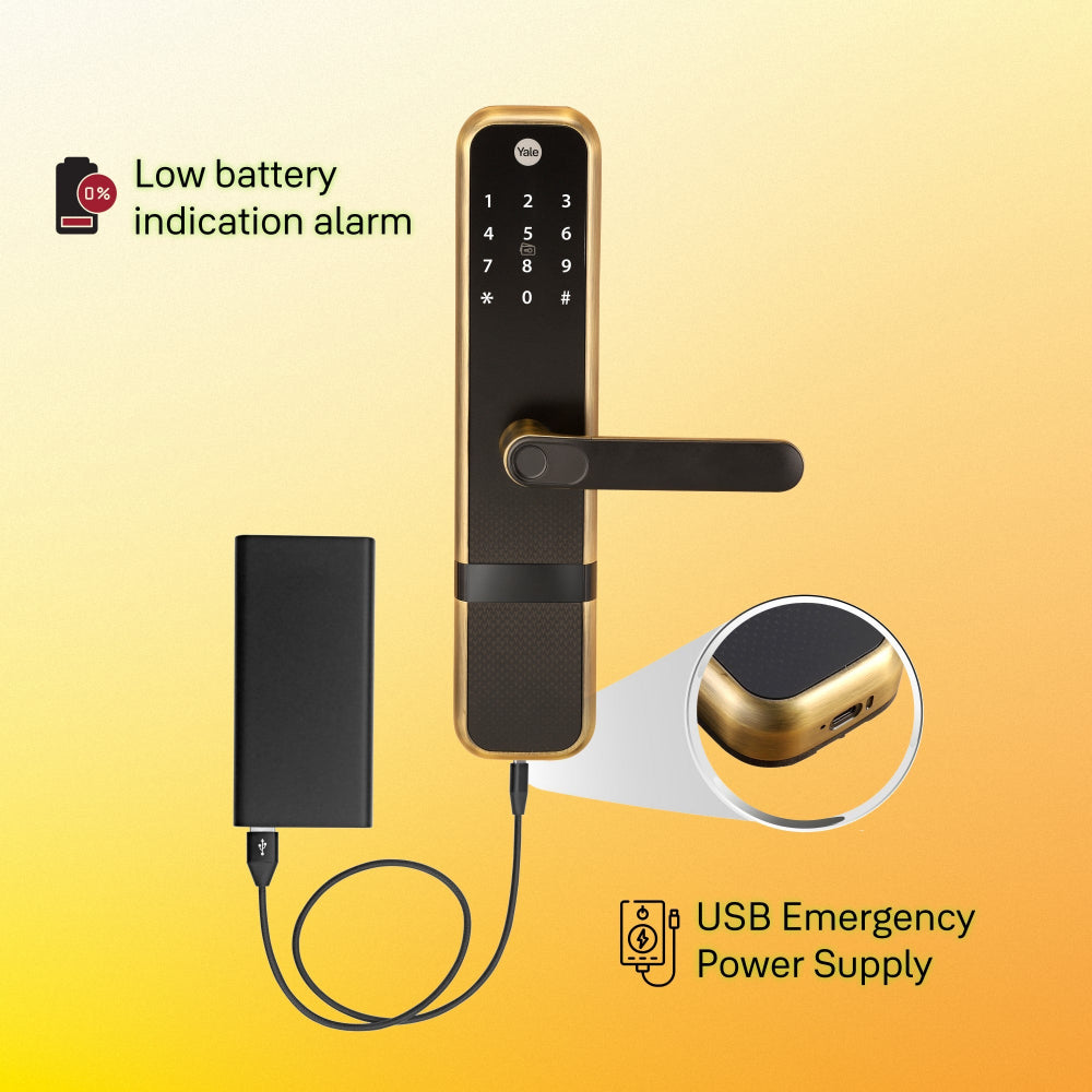 Yale Zuri Antique Bronze 5 way smart lock