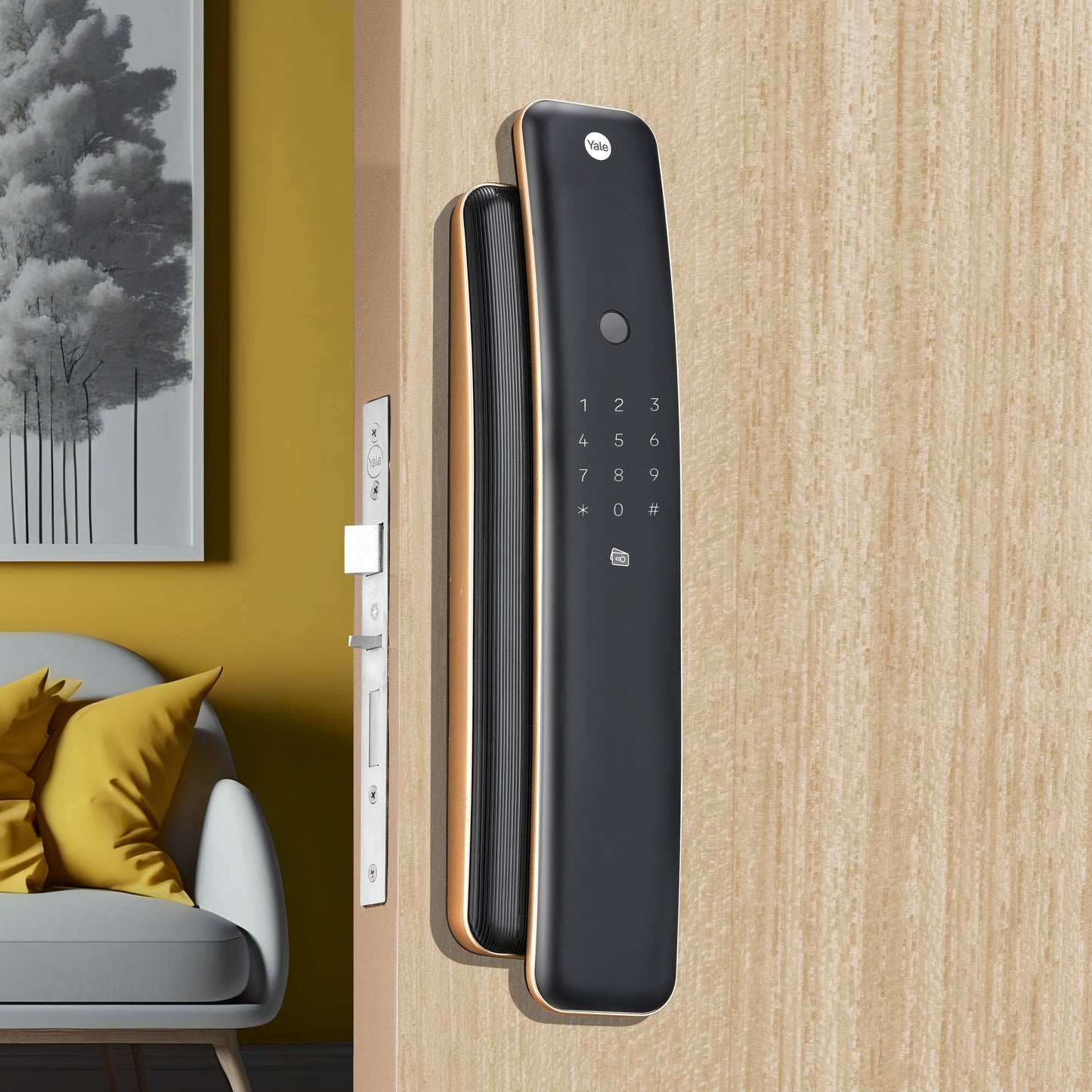 Yale Luna Pro Smart Lock with Fingerprint, PIN, RFID and Manual Key (Bluetooth Module and Wifi Bridge Included)