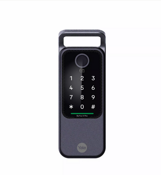 ByYou V Pro Smart Door Lock with 5 Way Unlocking Fingerprints, In-built Bluetooth, PIN Code, RFID Tag, Manual Key (Black/Gold)