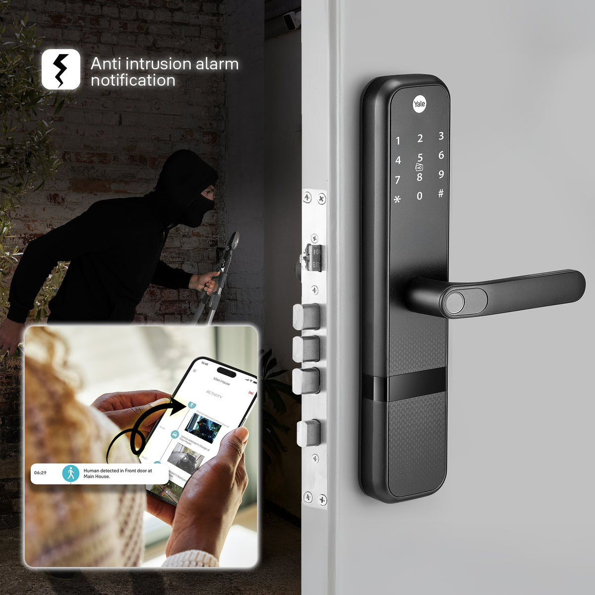 Unlocking Pin Code On Lock Yale Zuri Smart Lock (Black) with 5 way unlocking (Fingerprint, PIN, R ...