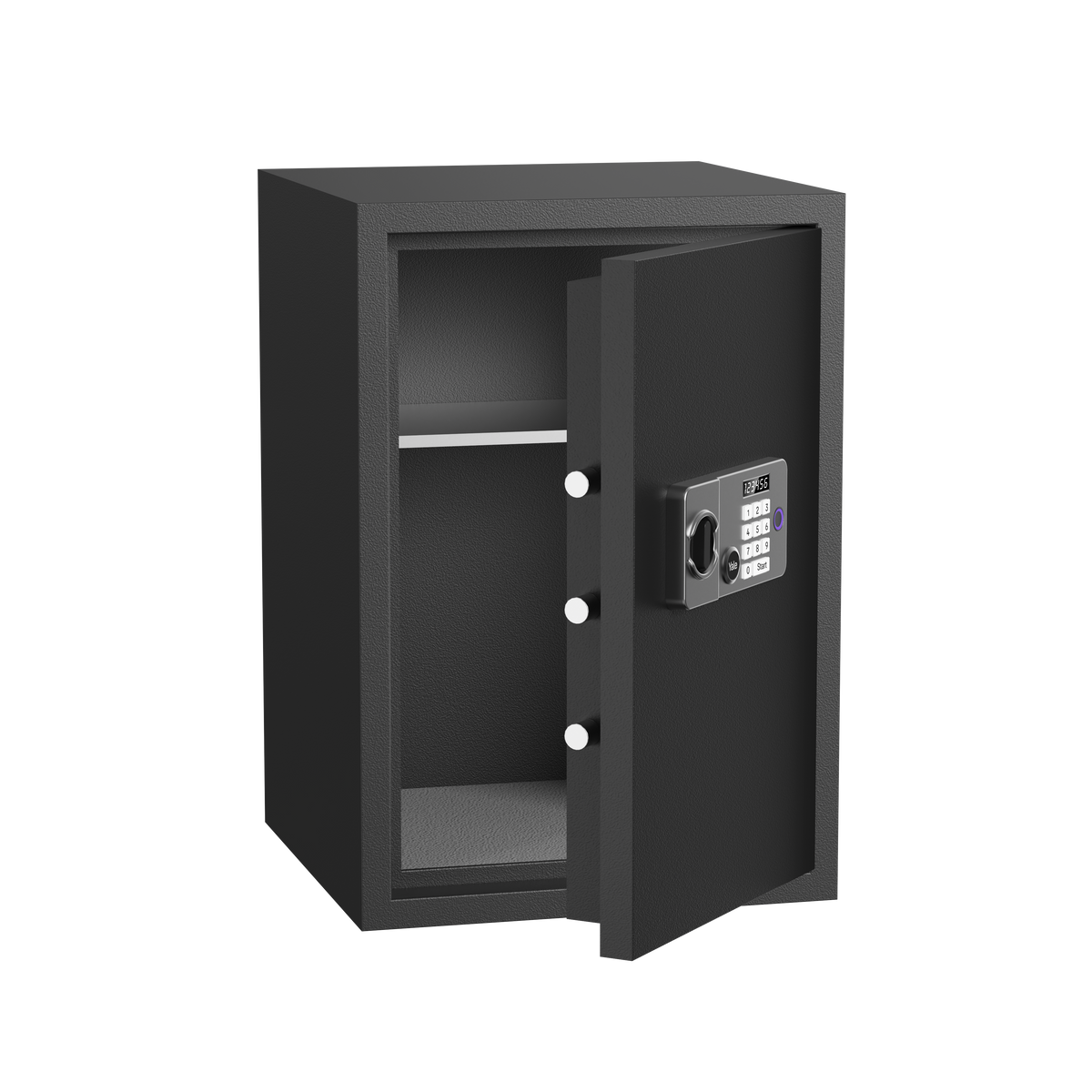 Yale Velar 580 Digital Fire safe locker with fingerprint, PIN, manual key, 30Mins Fire rated, Black