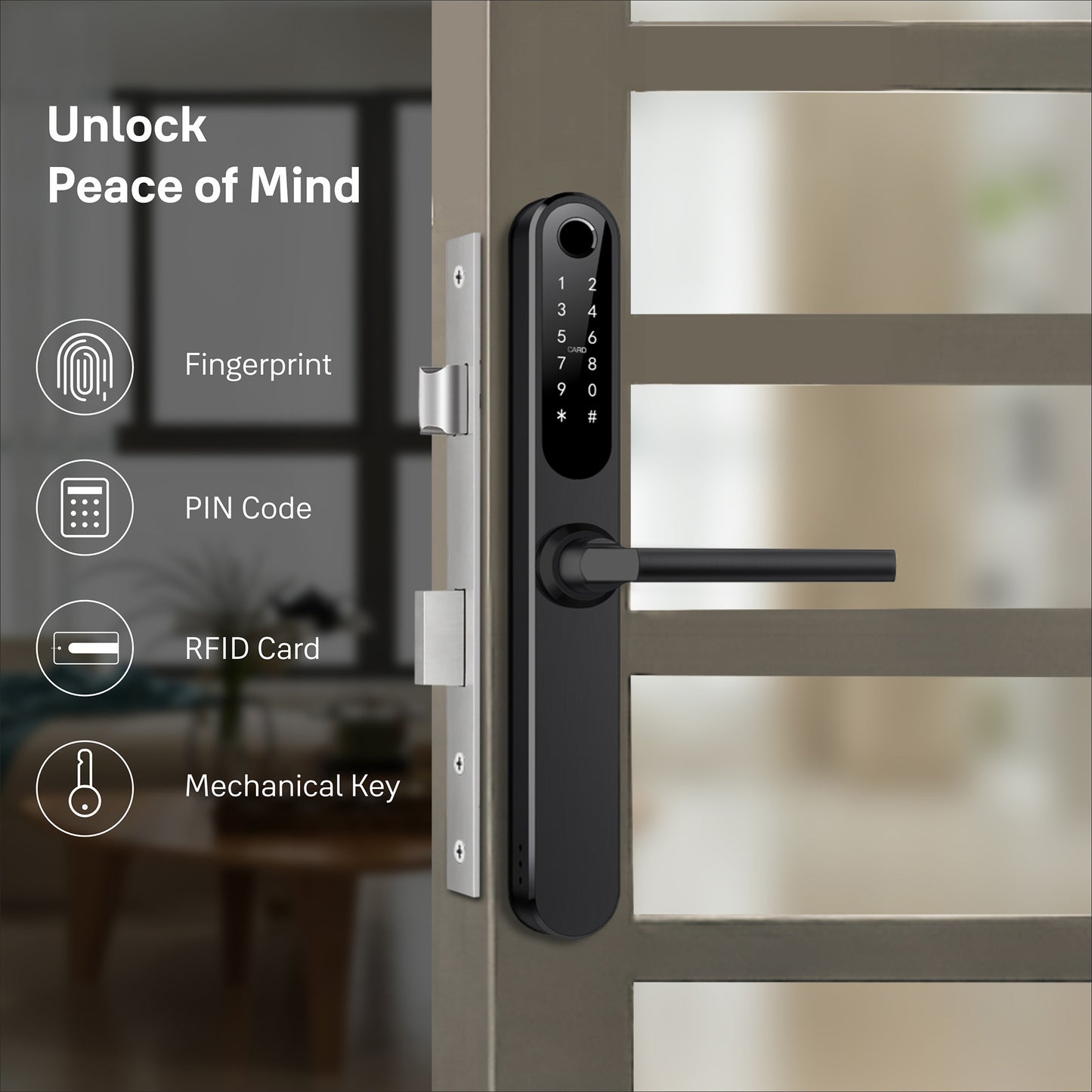 Yale YDAL-OD-BL Aluminium Profile Doors & Windows Lock Suitable for Opening Door (Black)
