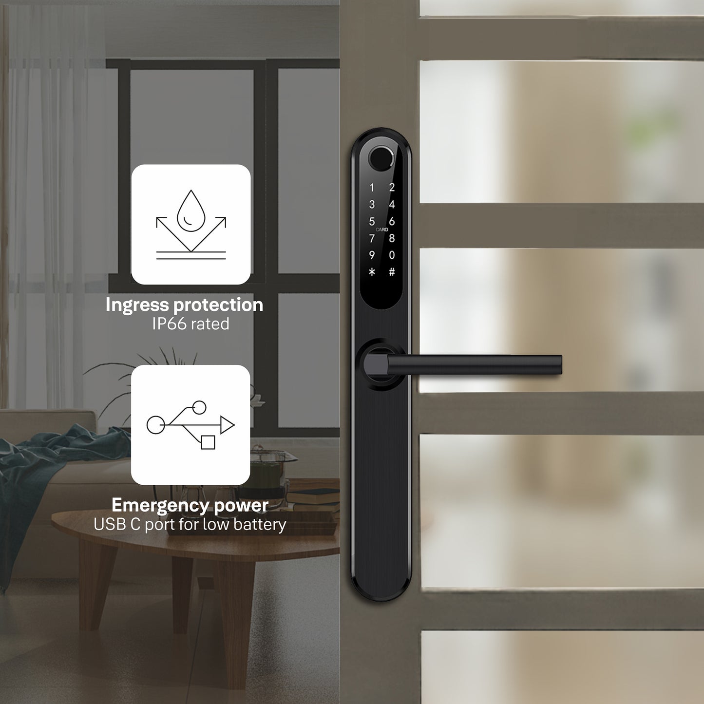 Yale YDAL-OD-BL Aluminium Profile Doors & Windows Lock Suitable for Opening Door (Black)