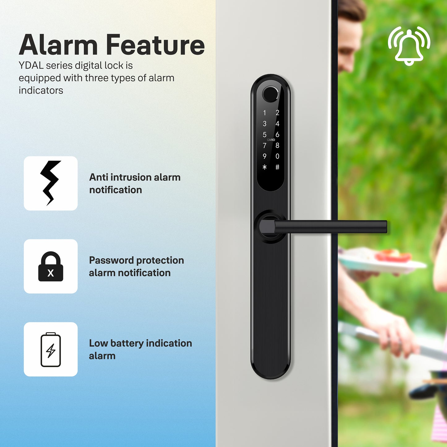 Yale YDAL-OD-BL Aluminium Profile Doors & Windows Lock Suitable for Opening Door (Black)