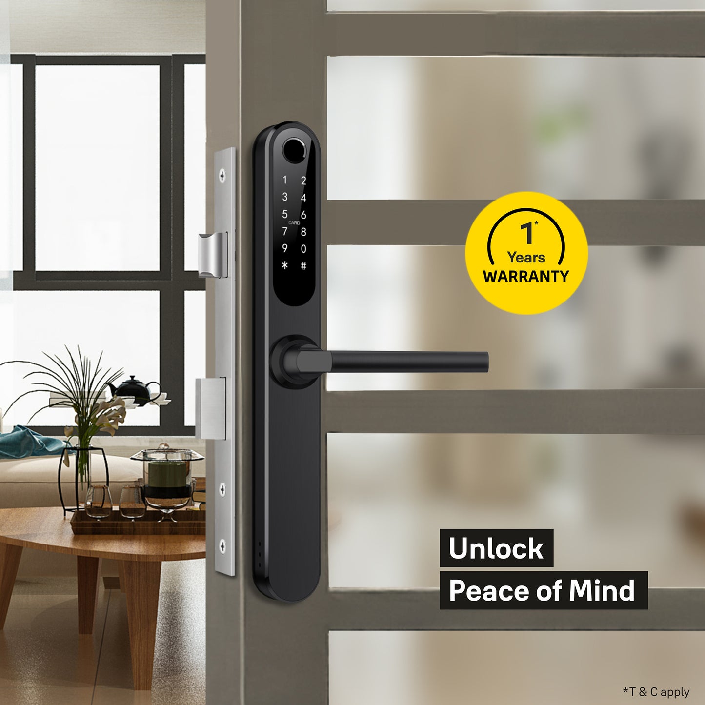 Yale YDAL-OD-BL Aluminium Profile Doors & Windows Lock Suitable for Opening Door (Black)