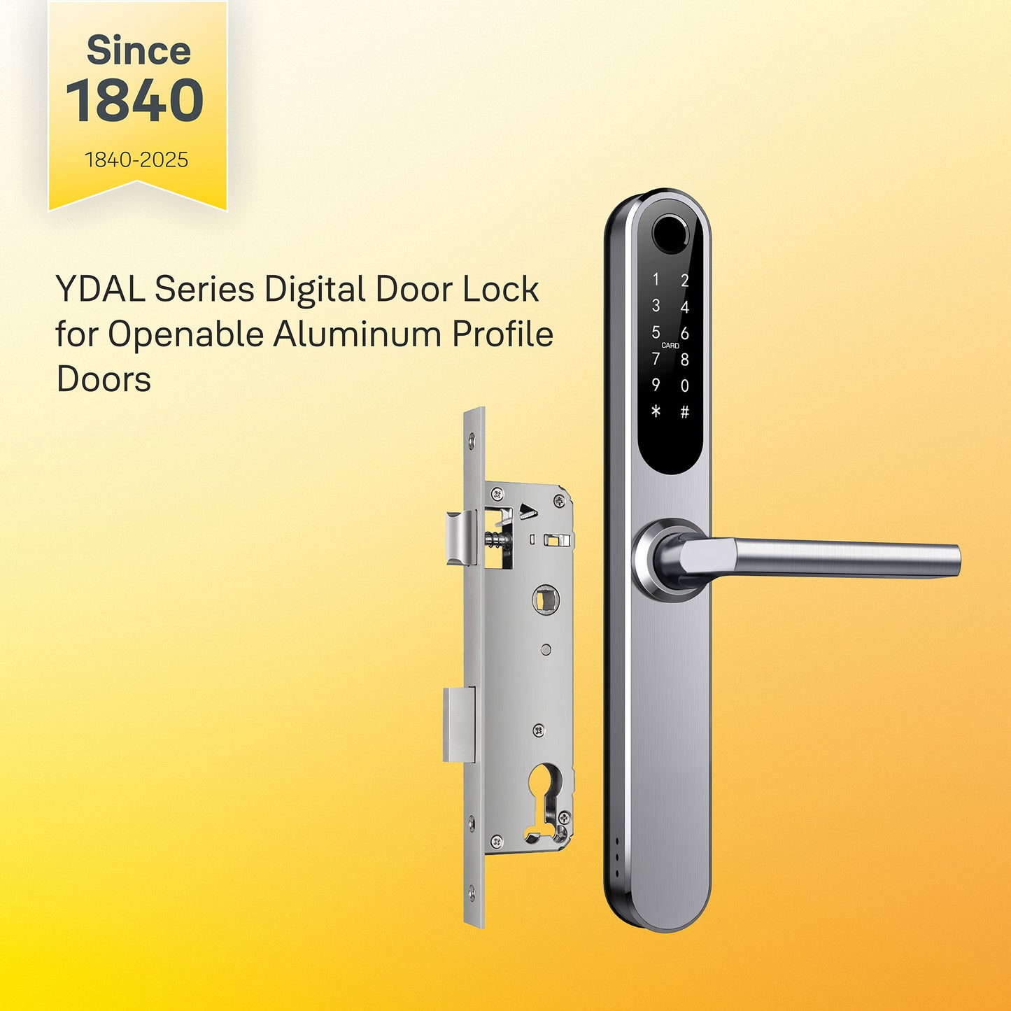 Yale YDAL-OD-SL Aluminium Profile Doors & Windows Lock Suitable for Opening Door (Silver)