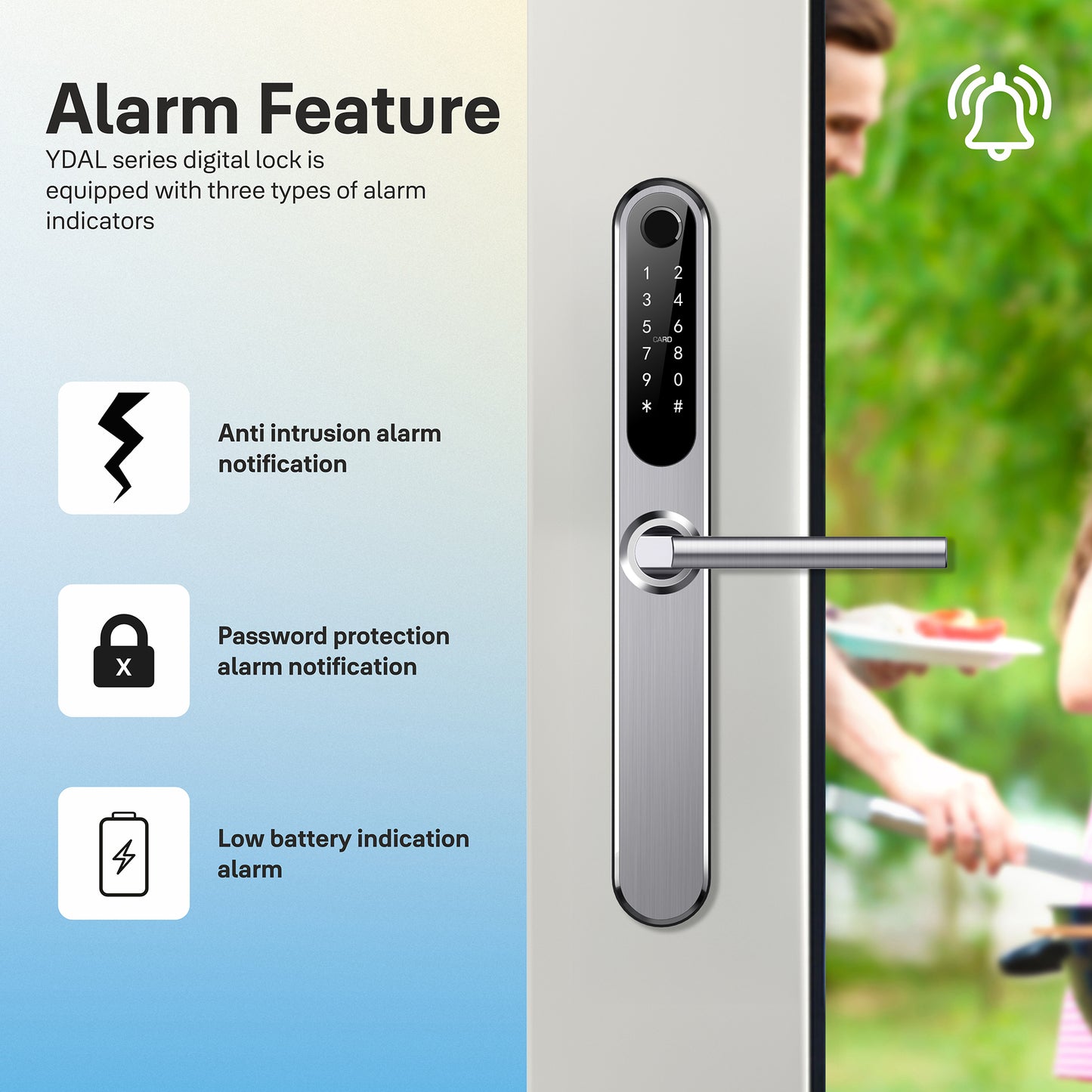 Yale YDAL-OD-SL Aluminium Profile Doors & Windows Lock Suitable for Opening Door (Silver)