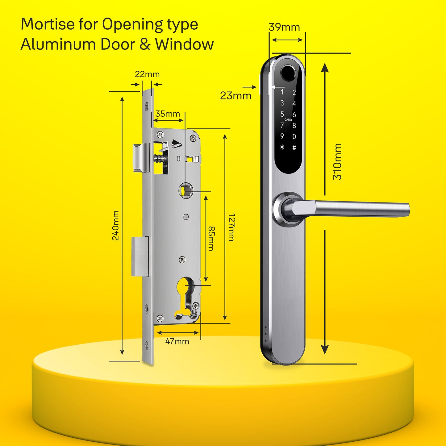 Yale YDAL-OD-SL Aluminium Profile Doors & Windows Lock Suitable for Opening Door (Silver)