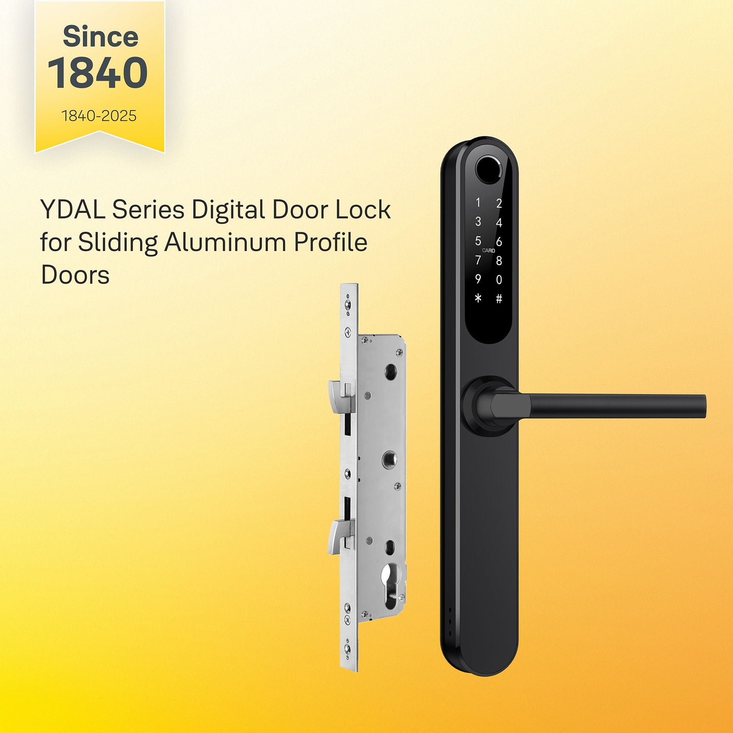 Yale YDAL-SD-BL Aluminium Profile Doors & Windows Lock Suitable for Sliding Door (Black)