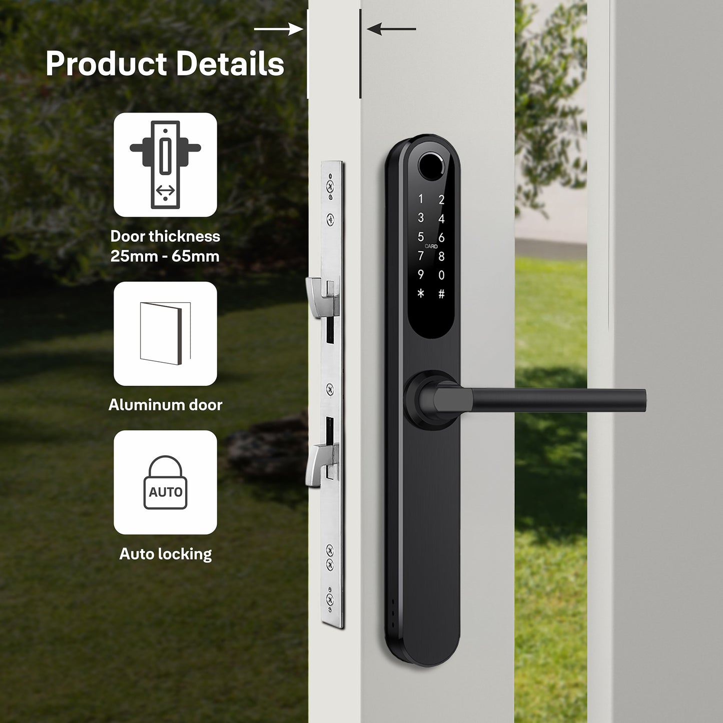 Yale YDAL-SD-BL Aluminium Profile Doors & Windows Lock Suitable for Sliding Door (Black)