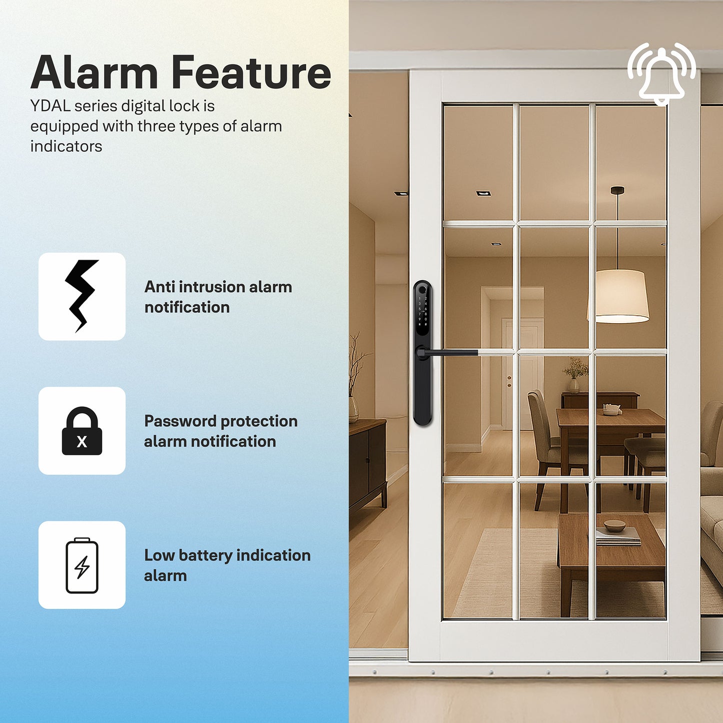 Yale YDAL-SD-BL Aluminium Profile Doors & Windows Lock Suitable for Sliding Door (Black)