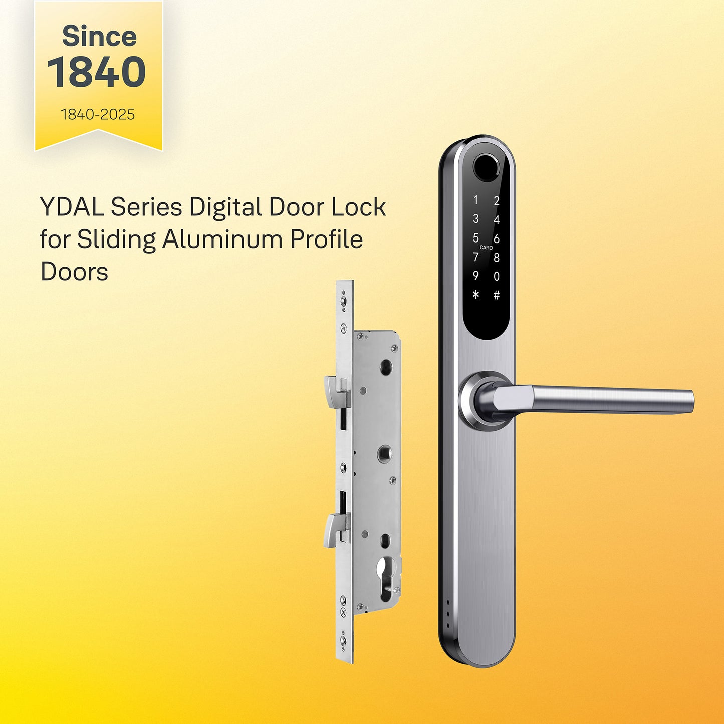 Yale YDAL-SD-SL Aluminium Profile Doors & Windows Lock Suitable for Sliding Door (Silver)