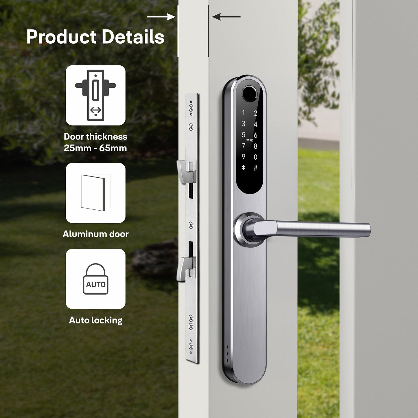 Yale YDAL-SD-SL Aluminium Profile Doors & Windows Lock Suitable for Sliding Door (Silver)