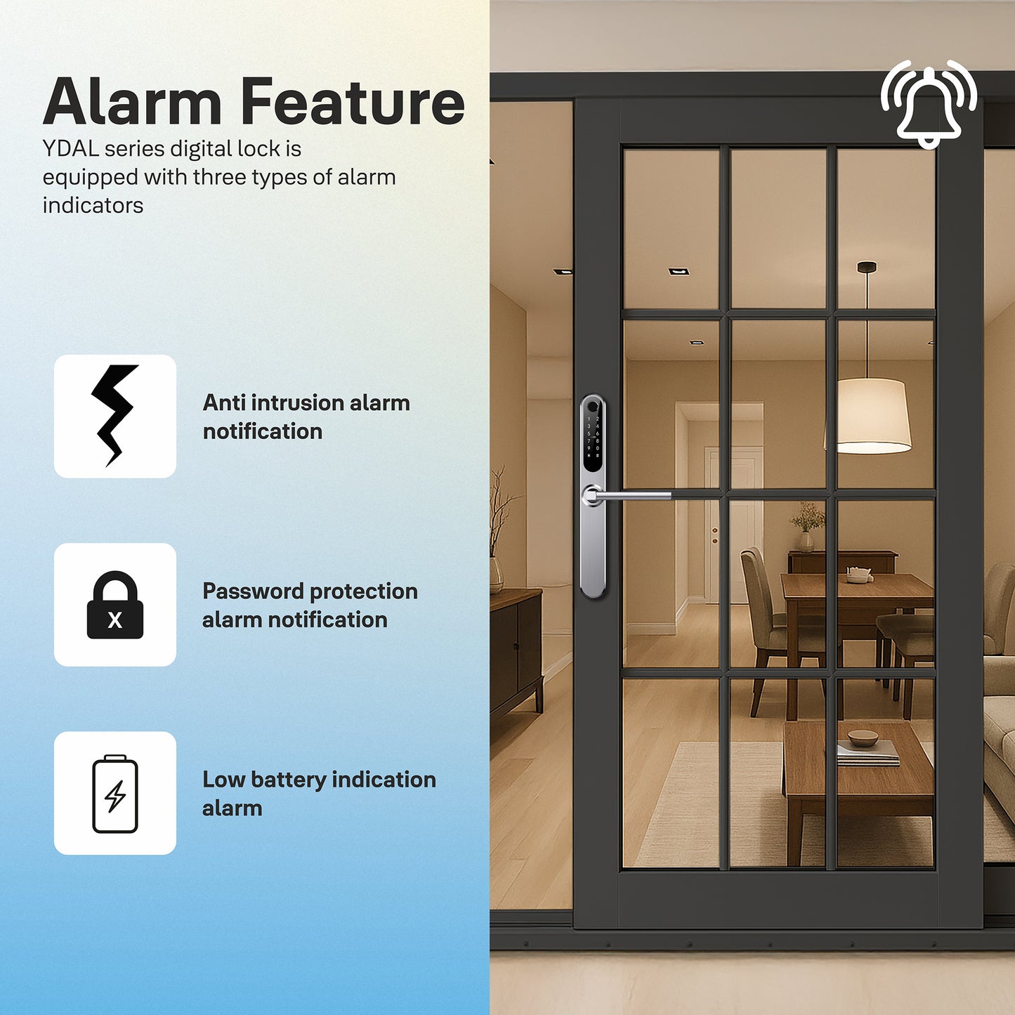 Yale YDAL-SD-SL Aluminium Profile Doors & Windows Lock Suitable for Sliding Door (Silver)