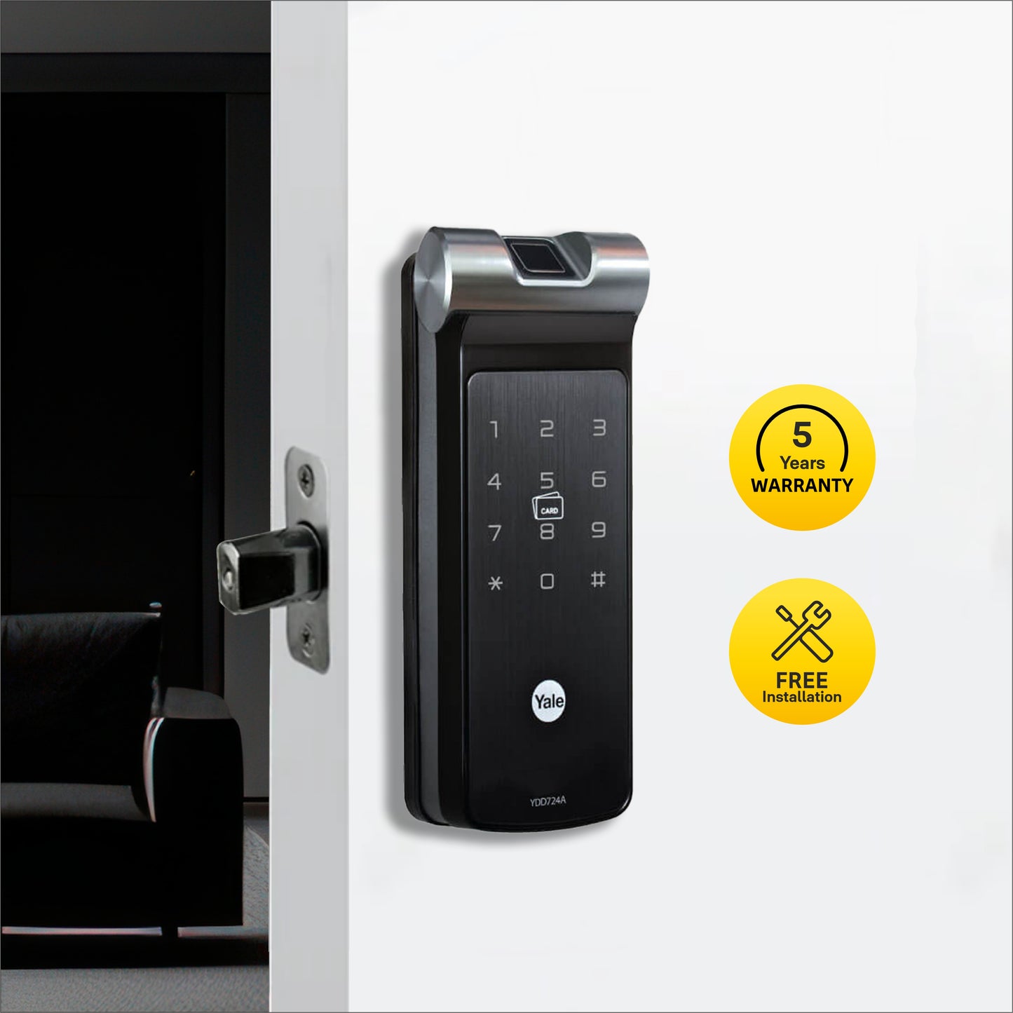 YDD 724A Series, Biometric Smart Lock with 4-in-one access, Deadbolt RIM Lock
