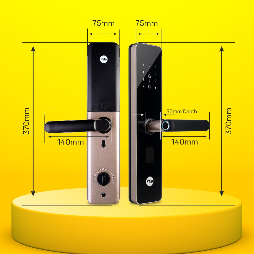 Mannual Keycode YDME100NxT (Brown) Smart Door Lock, Fingerprint, PIN, RFID, Manual Key ...