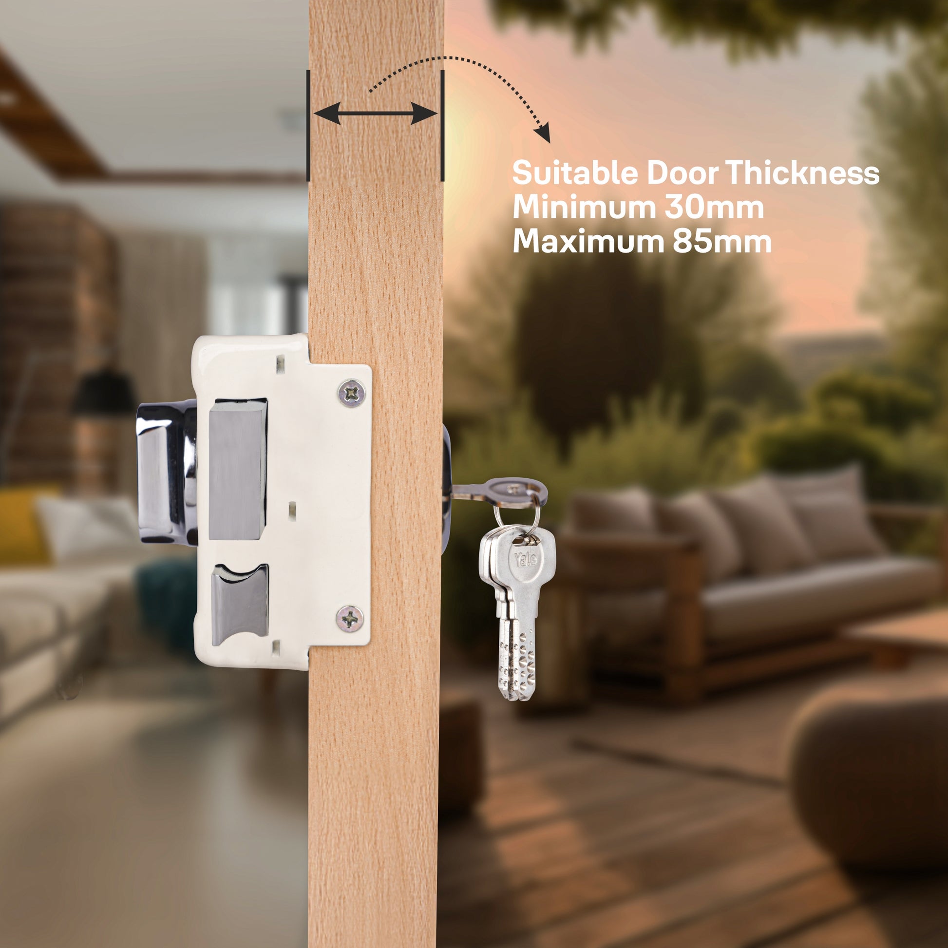 Yale Essential Night Latch RIM lock ivory color