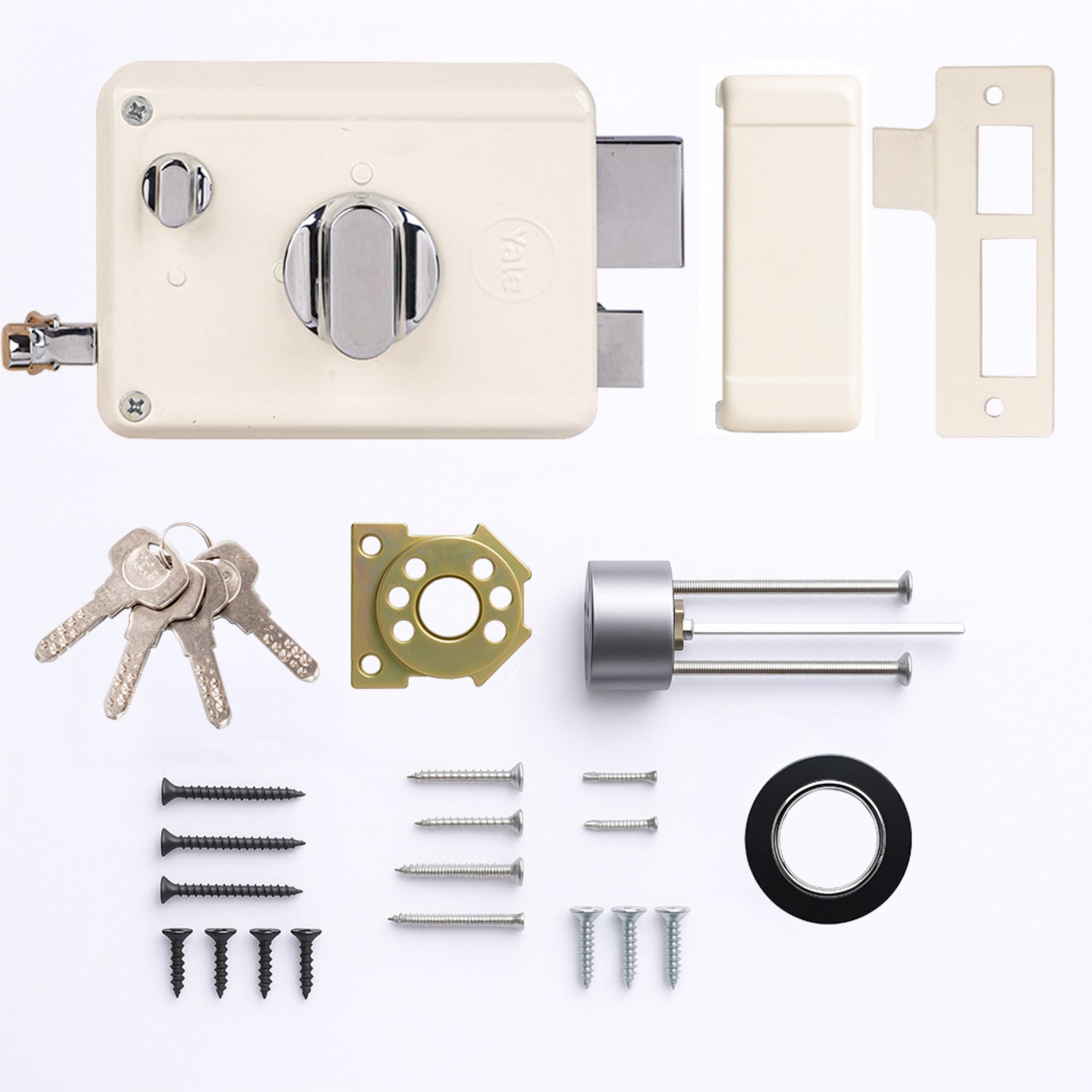 Yale Essential Night Latch RIM lock ivory color