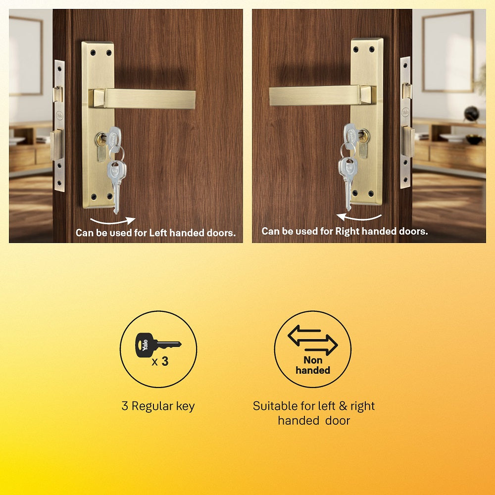 YECM Mortise Combo Door Handle and Lock Set