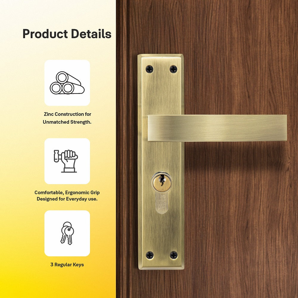 YECM Mortise Combo Door Handle and Lock Set