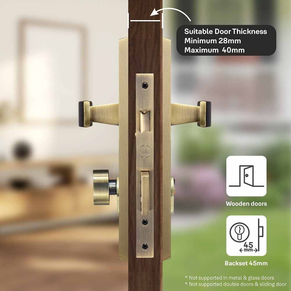 YECM Mortise Combo Door Handle and Lock Set