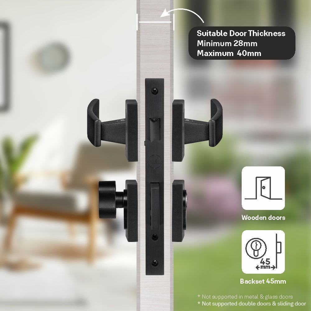 Yale YECM mortise comboset with lock and handle