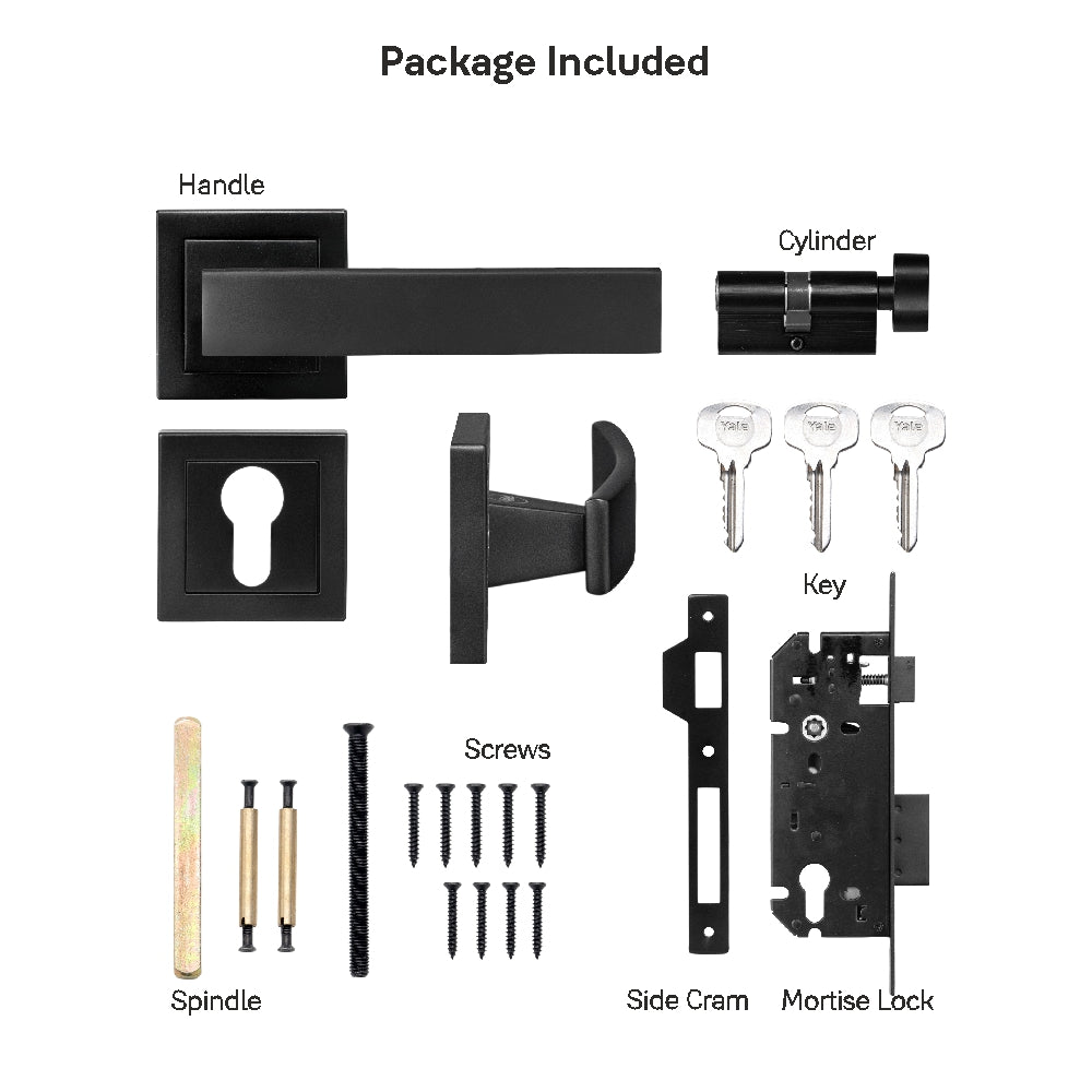 Yale YECM mortise comboset with lock and handle