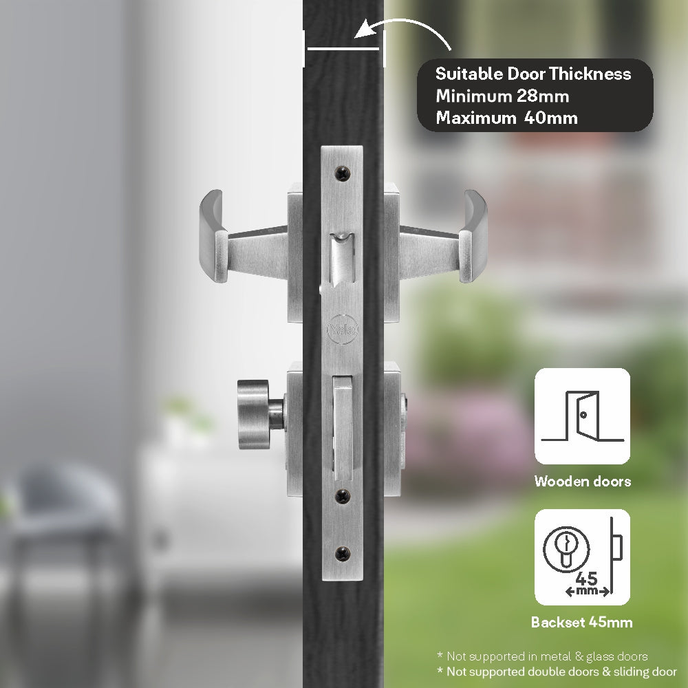 Yale YECM mortise comboset with lock and handle
