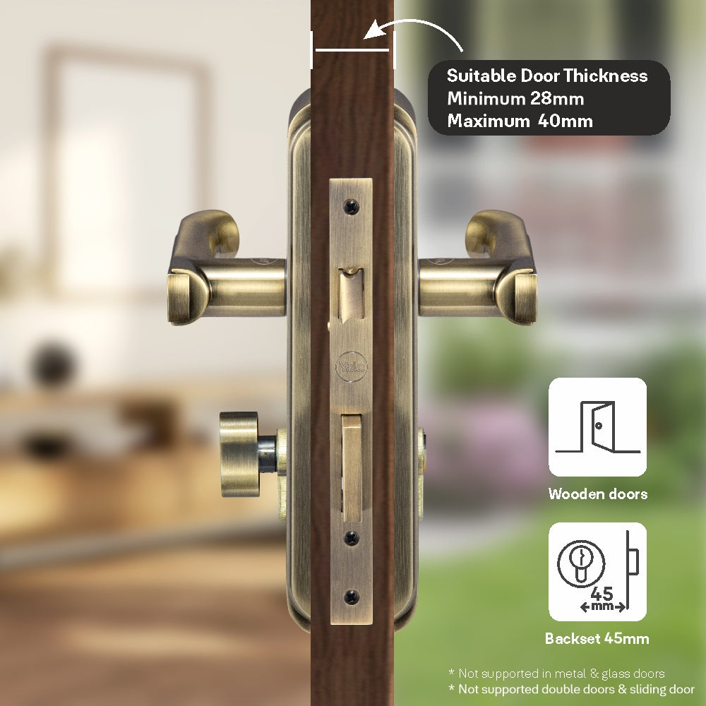 Yale YECM Mortise combo lockset with handle