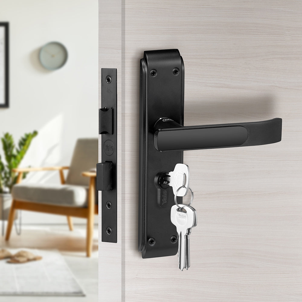 YECM-603-8P-TT-BM Mortise Door Handle set with lock body and Key