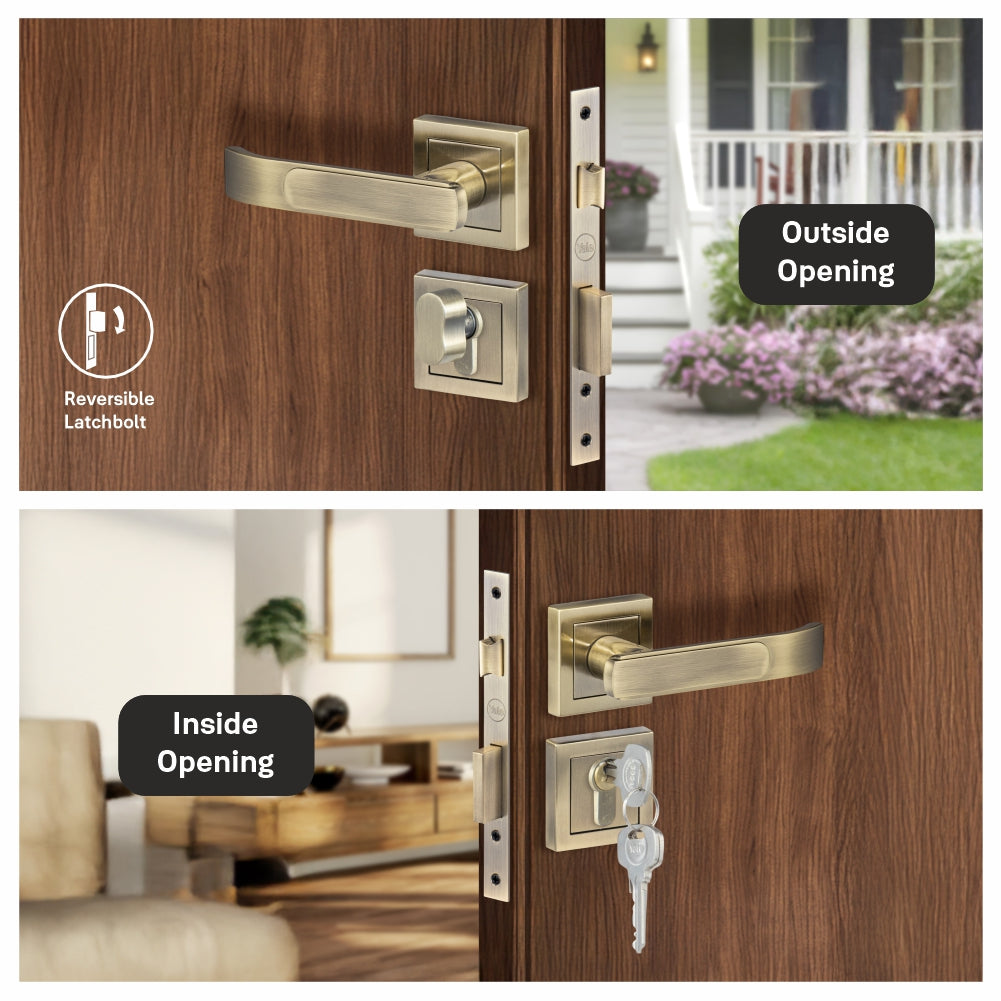 Yale YECM-603 mortise comboset with lock and handle in Black Matt