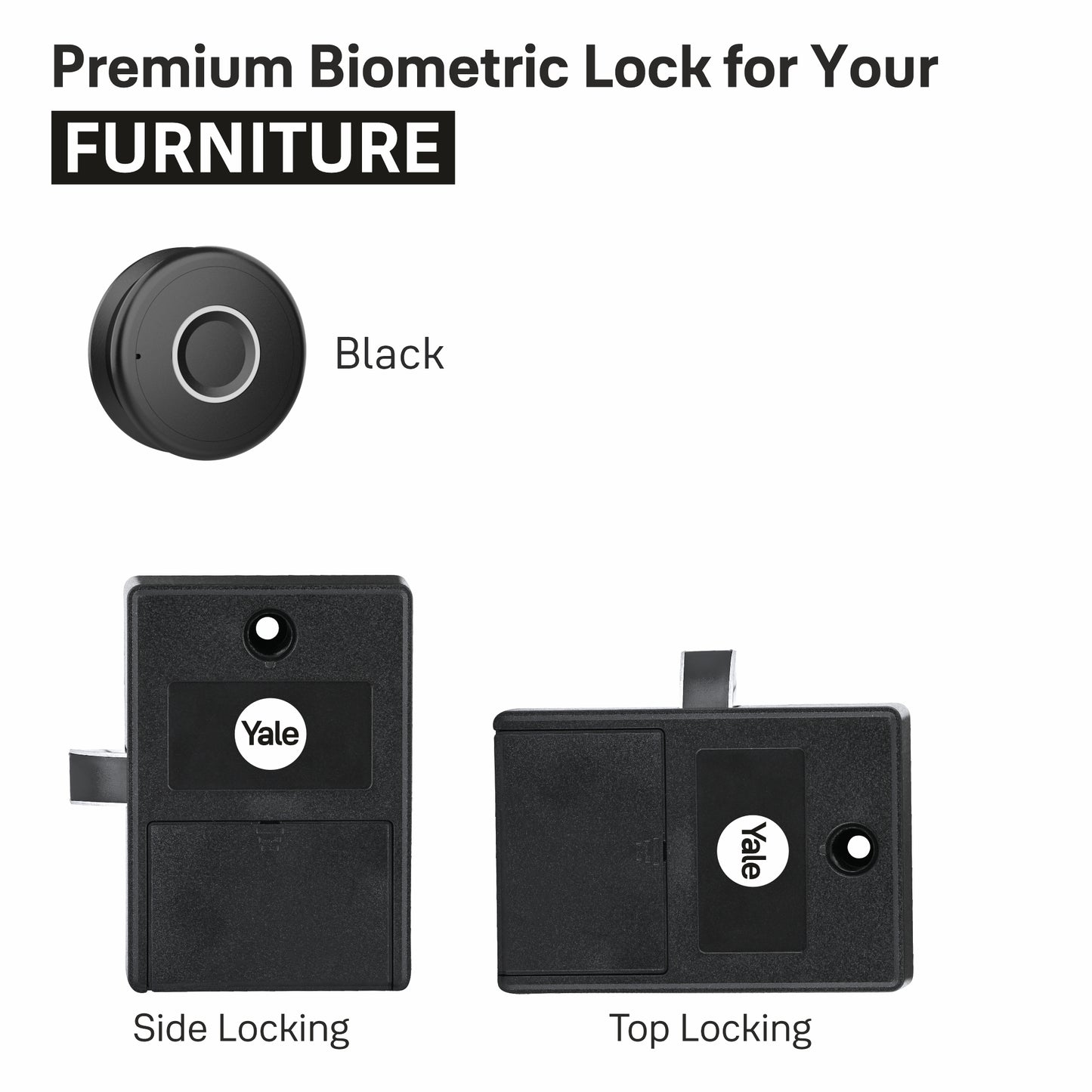 Premium digital fingerprint wardrobe lock in black