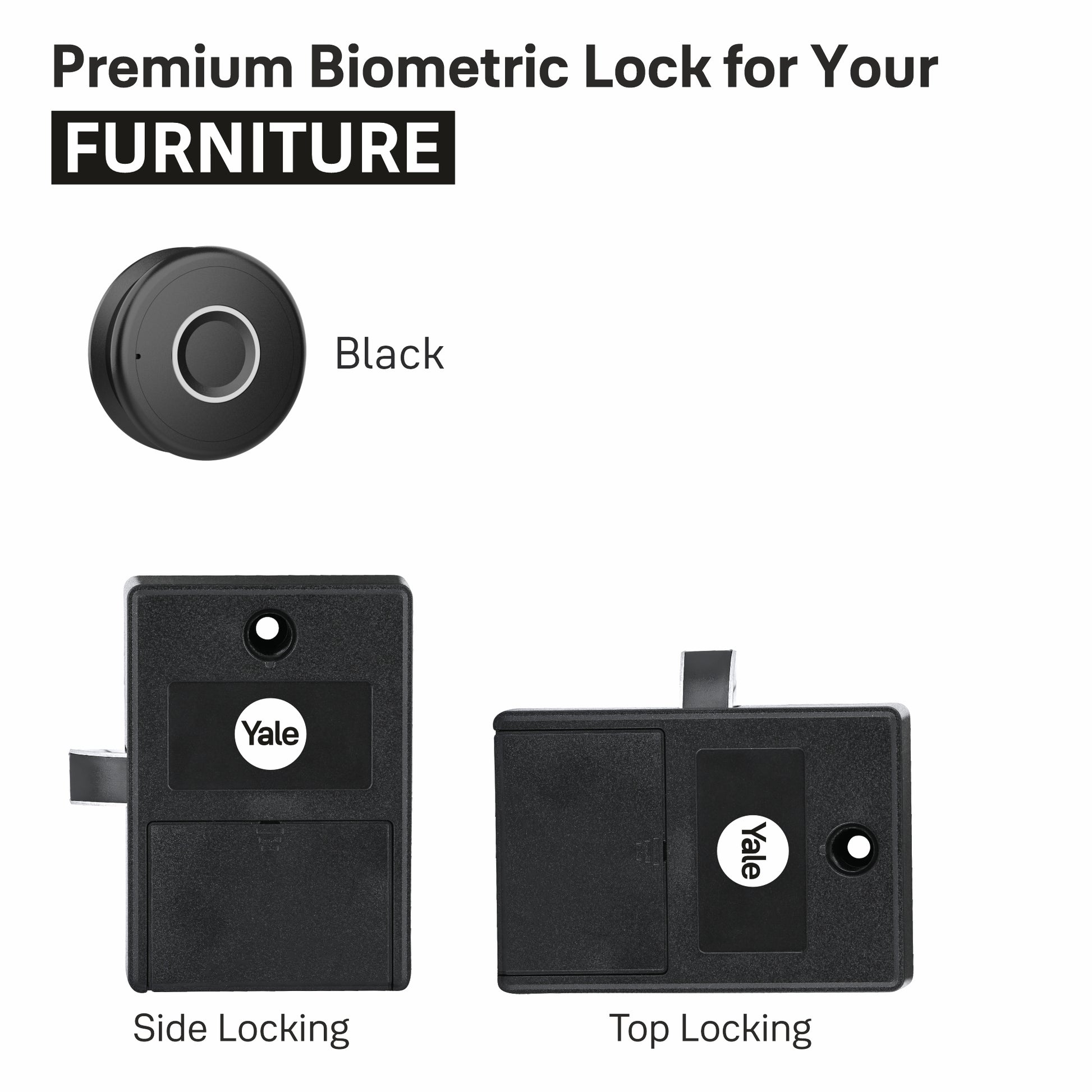 Premium digital fingerprint wardrobe lock in black